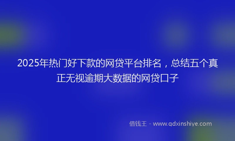 2025年热门好下款的网贷平台排名，总结五个真正无视逾期大数据的网贷口子