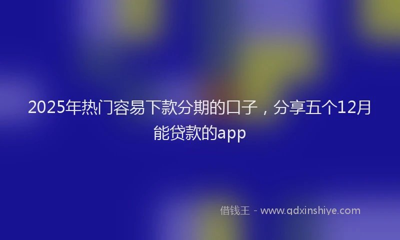 2025年热门容易下款分期的口子，分享五个12月能贷款的app