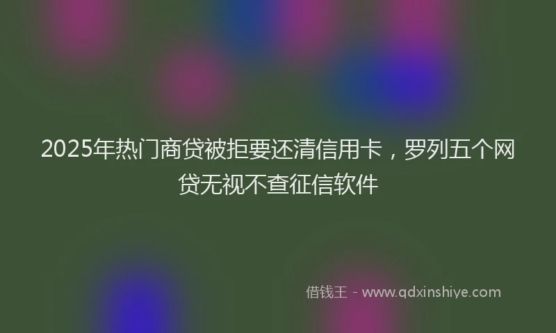 2025年热门商贷被拒要还清信用卡，罗列五个网贷无视不查征信软件