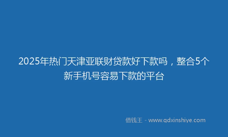 2025年热门天津亚联财贷款好下款吗，整合5个新手机号容易下款的平台