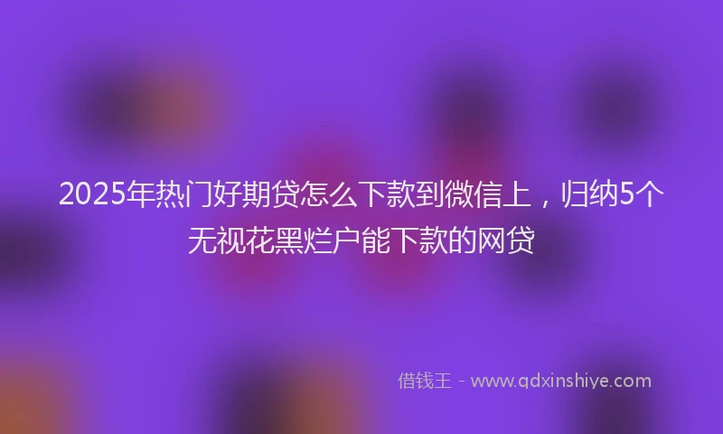 2025年热门好期贷怎么下款到微信上，归纳5个无视花黑烂户能下款的网贷
