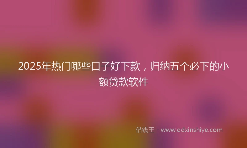 2025年热门哪些口子好下款，归纳五个必下的小额贷款软件
