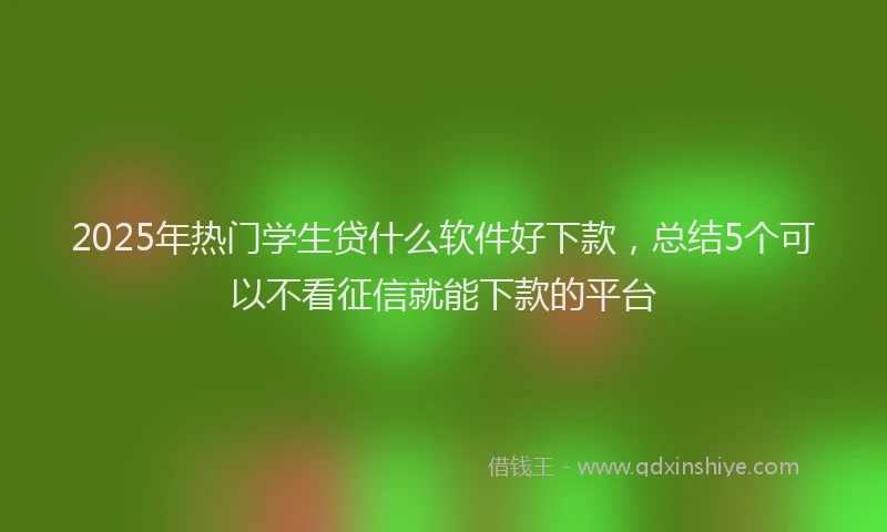 2025年热门学生贷什么软件好下款，总结5个可以不看征信就能下款的平台