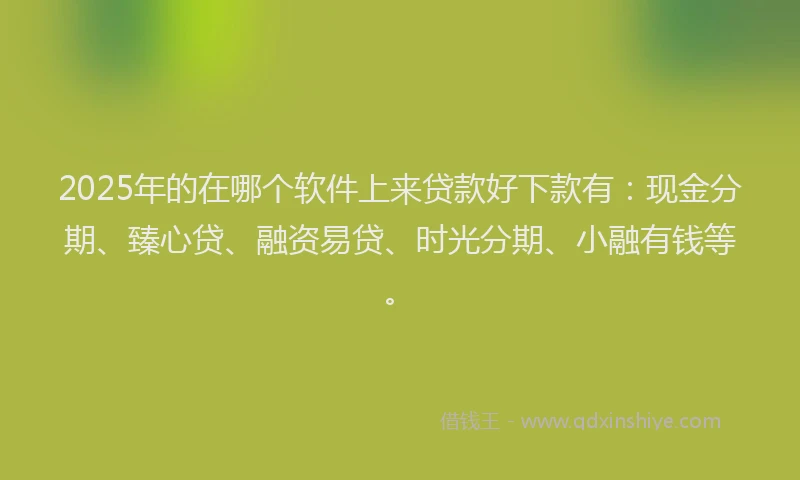 2025年的在哪个软件上来贷款好下款有：现金分期、臻心贷、融资易贷、时光分期、小融有钱等。