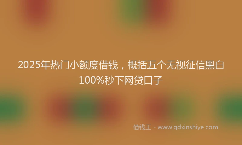 2025年热门小额度借钱，概括五个无视征信黑白100%秒下网贷口子