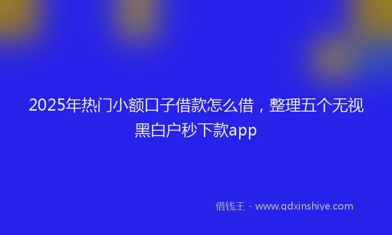 2025年热门小额口子借款怎么借,整理五个无视黑白户秒下款app