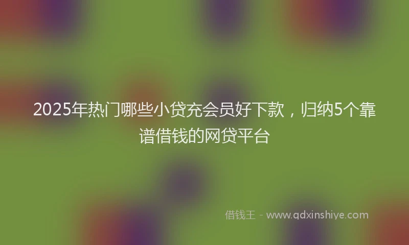 2025年热门哪些小贷充会员好下款，归纳5个靠谱借钱的网贷平台