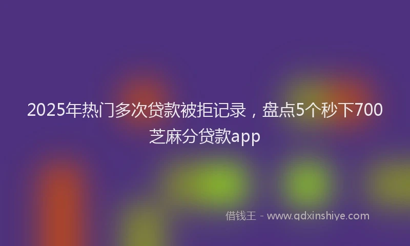 2025年热门多次贷款被拒记录，盘点5个秒下700芝麻分贷款app