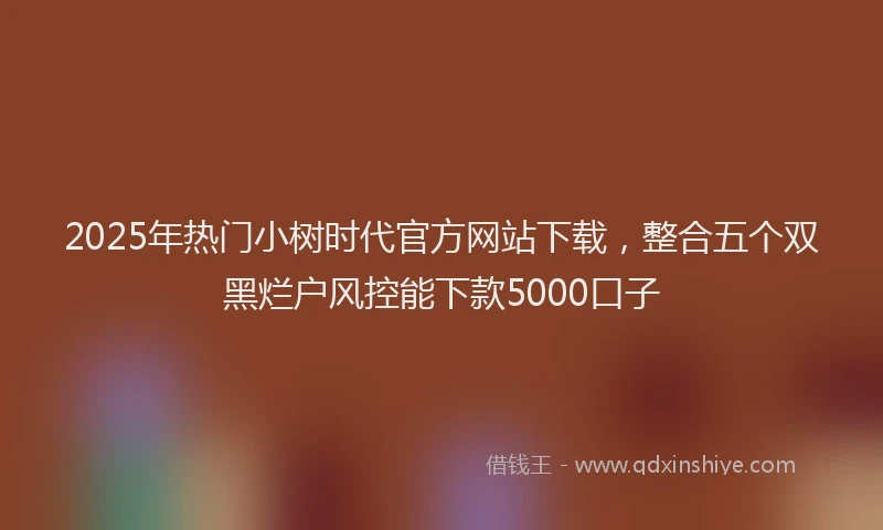 2025年热门小树时代官方网站下载,整合五个双黑烂户风控能下款5000口子
