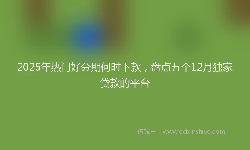 2025年热门好分期何时下款，盘点五个12月独家贷款的平台