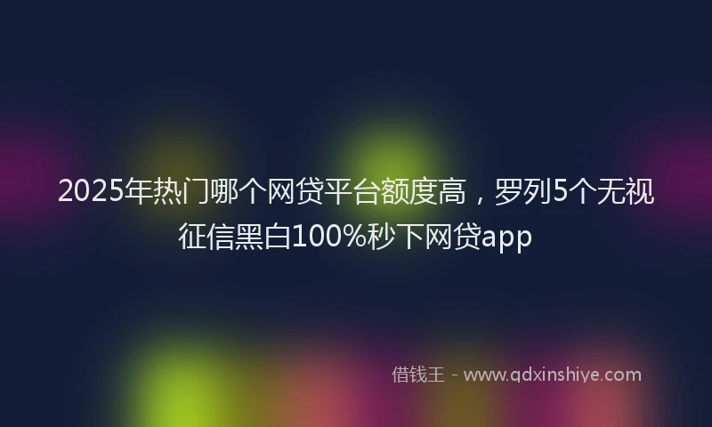 2025年热门哪个网贷平台额度高，罗列5个无视征信黑白100%秒下网贷app