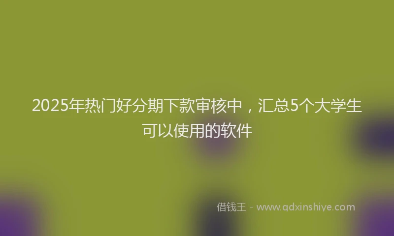 2025年热门好分期下款审核中，汇总5个大学生可以使用的软件