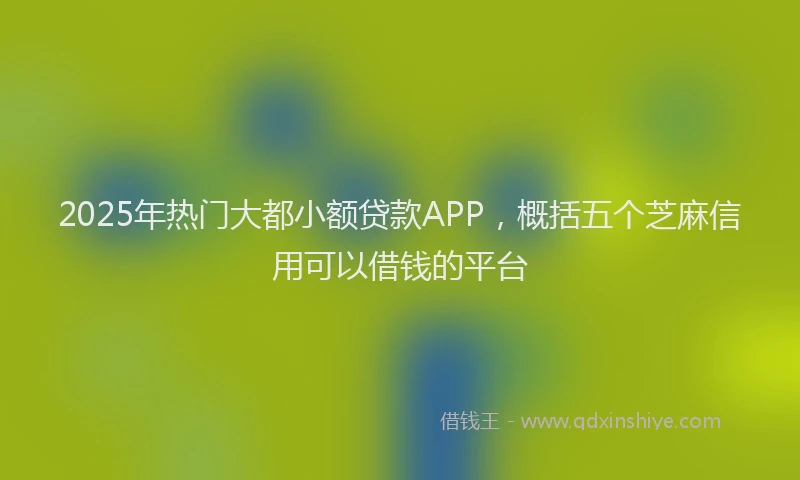 2025年热门大都小额贷款APP，概括五个芝麻信用可以借钱的平台