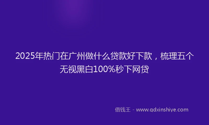 2025年热门在广州做什么贷款好下款，梳理五个无视黑白100%秒下网贷