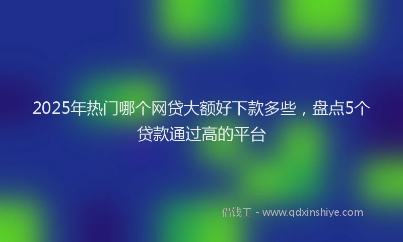 2025年热门哪个网贷大额好下款多些，盘点5个贷款通过高的平台