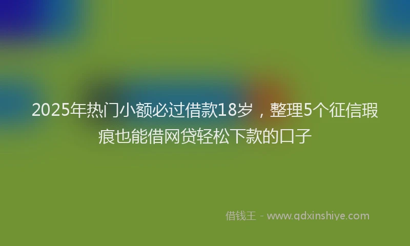2025年热门小额必过借款18岁，整理5个征信瑕疵也能借网贷轻松下款的口子
