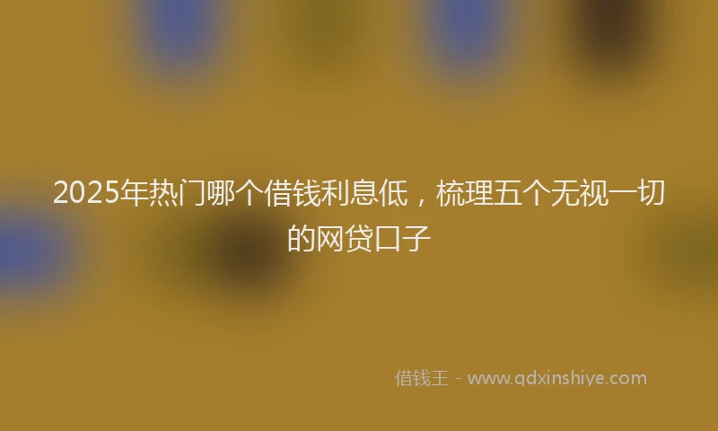 2025年热门哪个借钱利息低，梳理五个无视一切的网贷口子