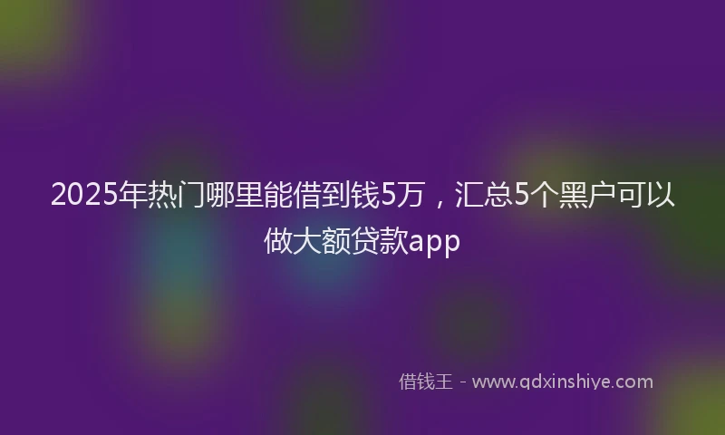 2025年热门哪里能借到钱5万，汇总5个黑户可以做大额贷款app