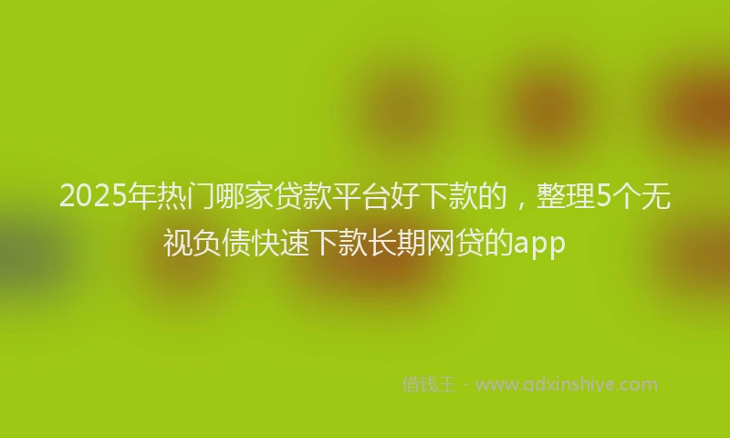 2025年热门哪家贷款平台好下款的，整理5个无视负债快速下款长期网贷的app