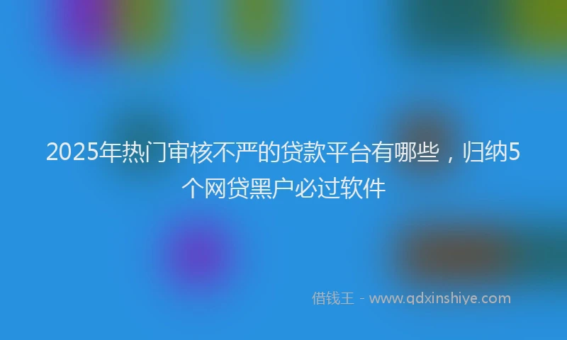 2025年热门审核不严的贷款平台有哪些，归纳5个网贷黑户必过软件