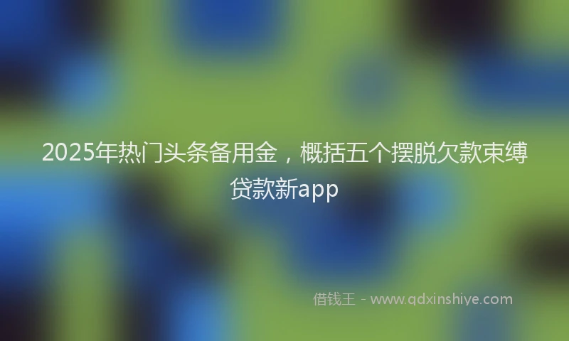 2025年热门头条备用金，概括五个摆脱欠款束缚贷款新app