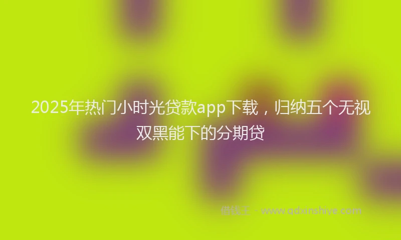 2025年热门小时光贷款app下载，归纳五个无视双黑能下的分期贷