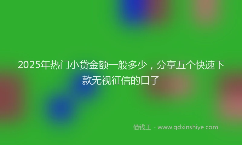 2025年热门小贷金额一般多少，分享五个快速下款无视征信的口子