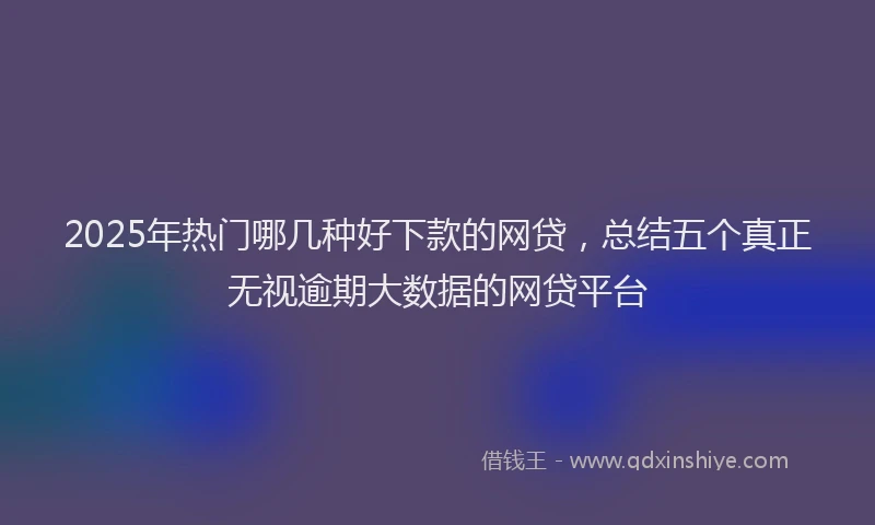 2025年热门哪几种好下款的网贷，总结五个真正无视逾期大数据的网贷平台