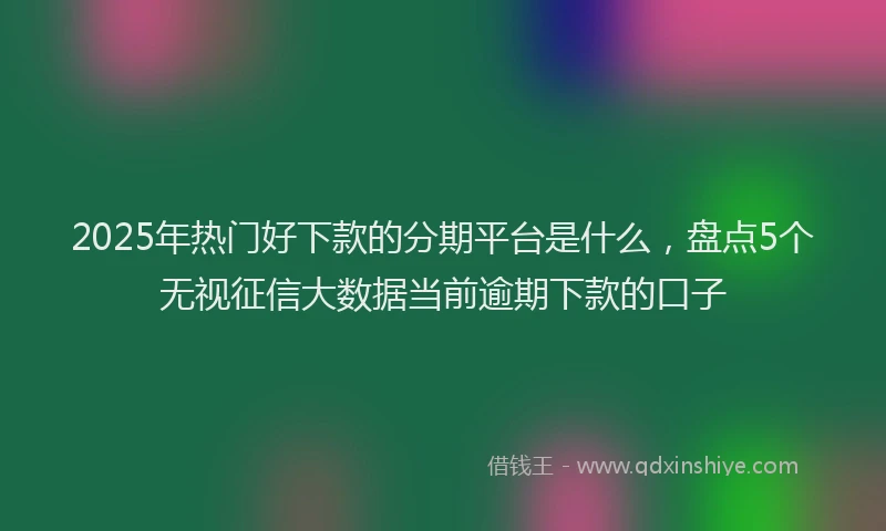 2025年热门好下款的分期平台是什么，盘点5个无视征信大数据当前逾期下款的口子