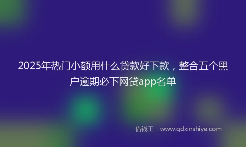 2025年热门小额用什么贷款好下款，整合五个黑户逾期必下网贷app名单