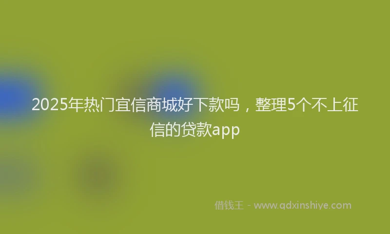 2025年热门宜信商城好下款吗，整理5个不上征信的贷款app