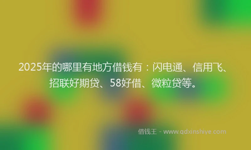 2025年的哪里有地方借钱有：闪电通、信用飞、招联好期贷、58好借、微粒贷等。