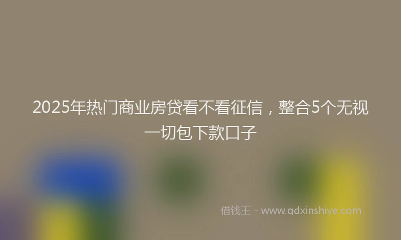 2025年热门商业房贷看不看征信，整合5个无视一切包下款口子