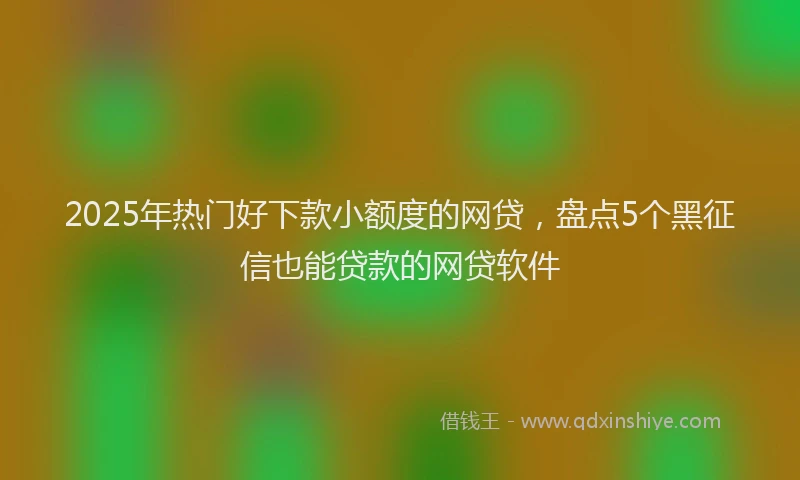 2025年热门好下款小额度的网贷，盘点5个黑征信也能贷款的网贷软件