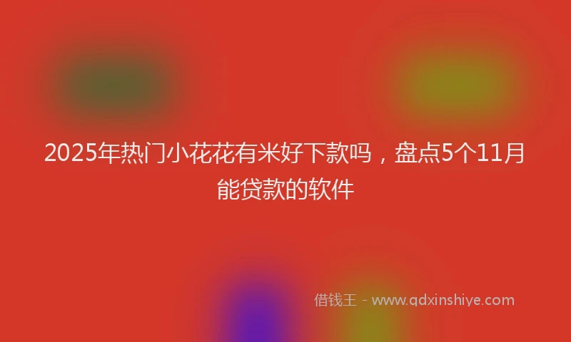 2025年热门小花花有米好下款吗，盘点5个11月能贷款的软件