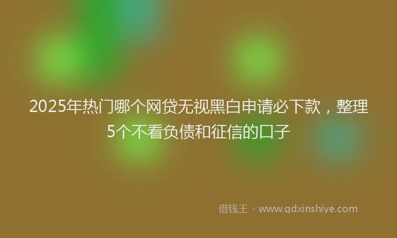2025年热门哪个网贷无视黑白申请必下款，整理5个不看负债和征信的口子