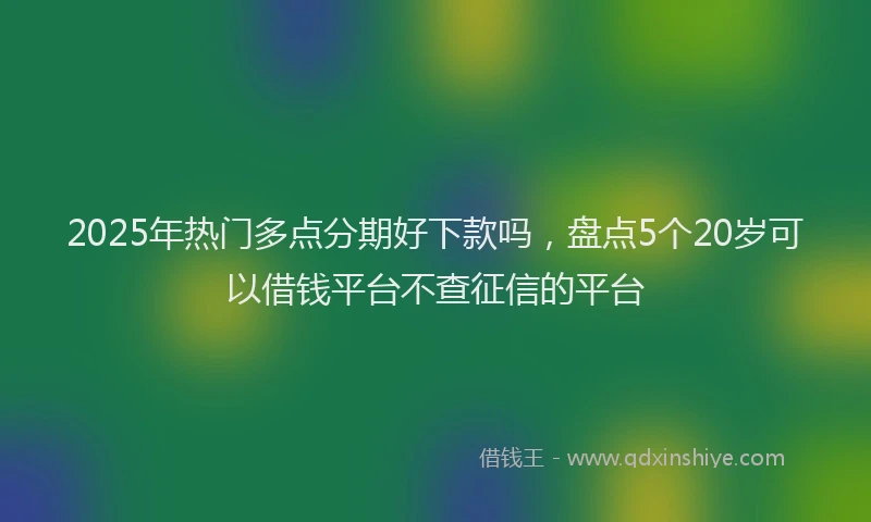 2025年热门多点分期好下款吗，盘点5个20岁可以借钱平台不查征信的平台