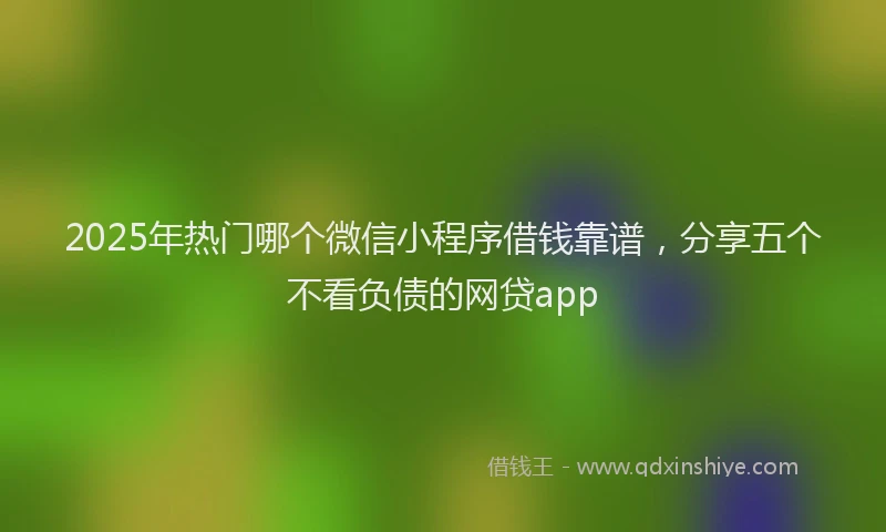 2025年热门哪个微信小程序借钱靠谱，分享五个不看负债的网贷app