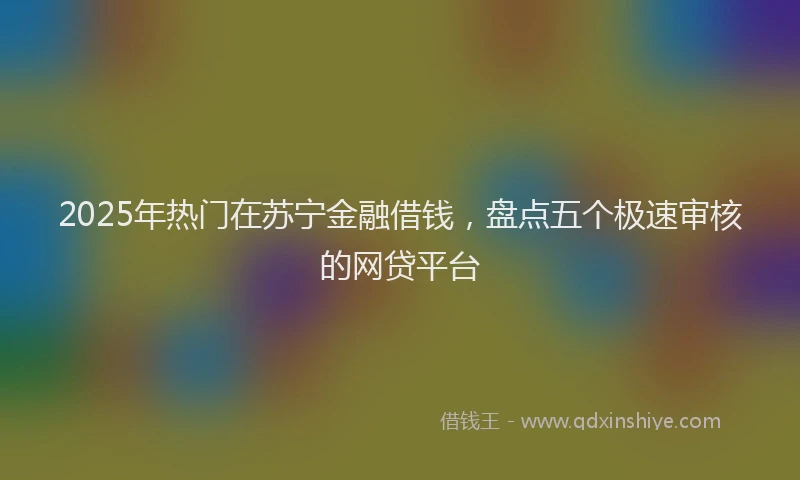 2025年热门在苏宁金融借钱，盘点五个极速审核的网贷平台