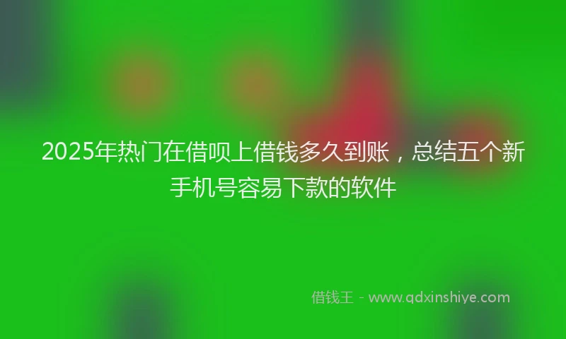 2025年热门在借呗上借钱多久到账，总结五个新手机号容易下款的软件