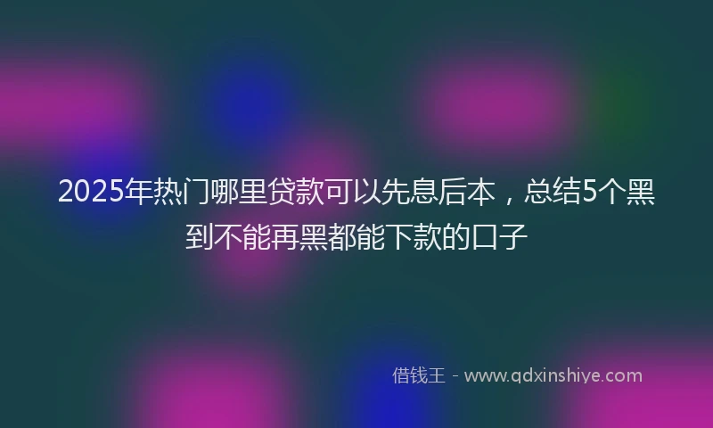 2025年热门哪里贷款可以先息后本，总结5个黑到不能再黑都能下款的口子