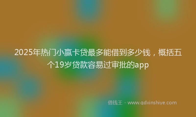 2025年热门小赢卡贷最多能借到多少钱,概括五个19岁贷款容易过审批的app