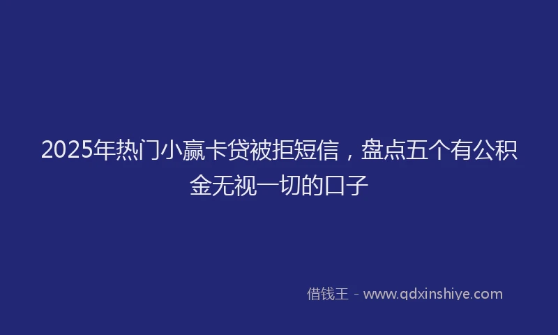 2025年热门小赢卡贷被拒短信,盘点五个有公积金无视一切的口子