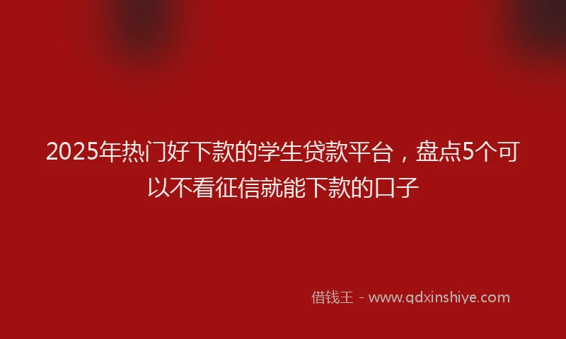 2025年热门好下款的学生贷款平台，盘点5个可以不看征信就能下款的口子
