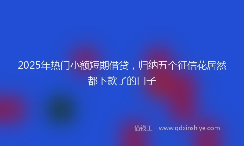 2025年热门小额短期借贷，归纳五个征信花居然都下款了的口子