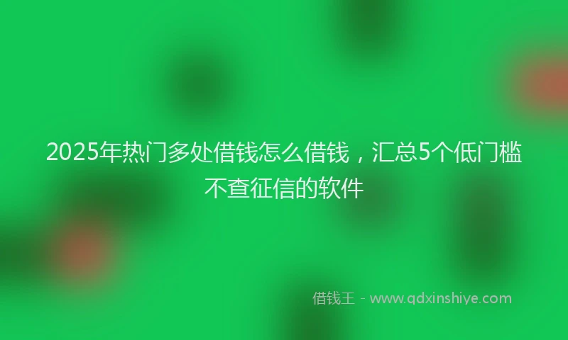 2025年热门多处借钱怎么借钱，汇总5个低门槛不查征信的软件