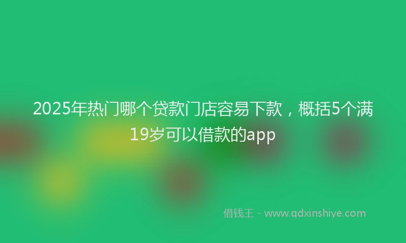 2025年热门哪个贷款门店容易下款，概括5个满19岁可以借款的app