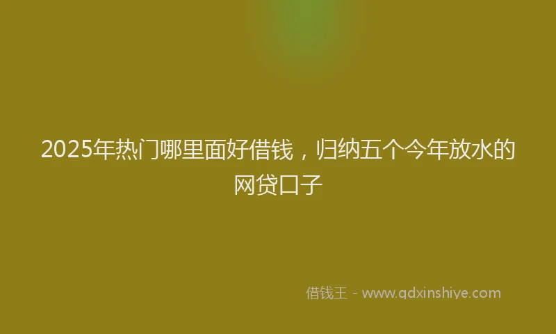 2025年热门哪里面好借钱，归纳五个今年放水的网贷口子
