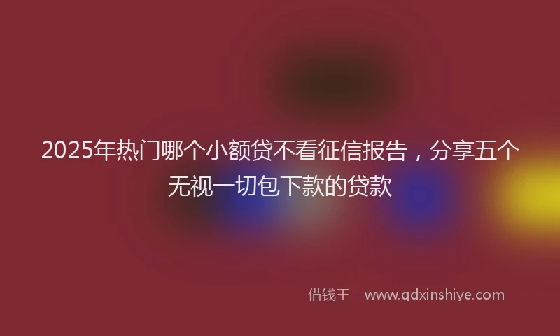 2025年热门哪个小额贷不看征信报告，分享五个无视一切包下款的贷款
