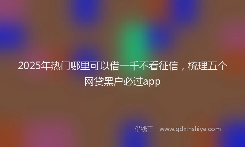 2025年热门哪里可以借一千不看征信，梳理五个网贷黑户必过app